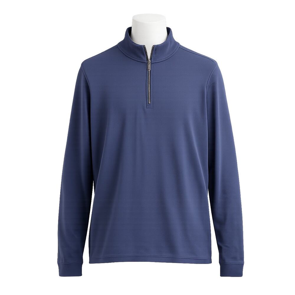 Zachary Prell Men's 1/4 Zip Luxury Pullover Blue Long Sleeve Sweater - Size L